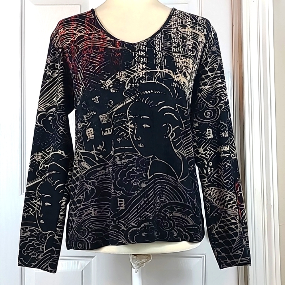 Chico's Design Flocked Blouse